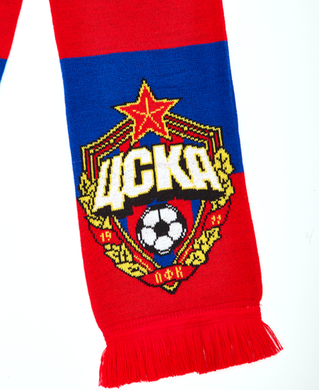 Шарф вязанный в клетку, 140х17см