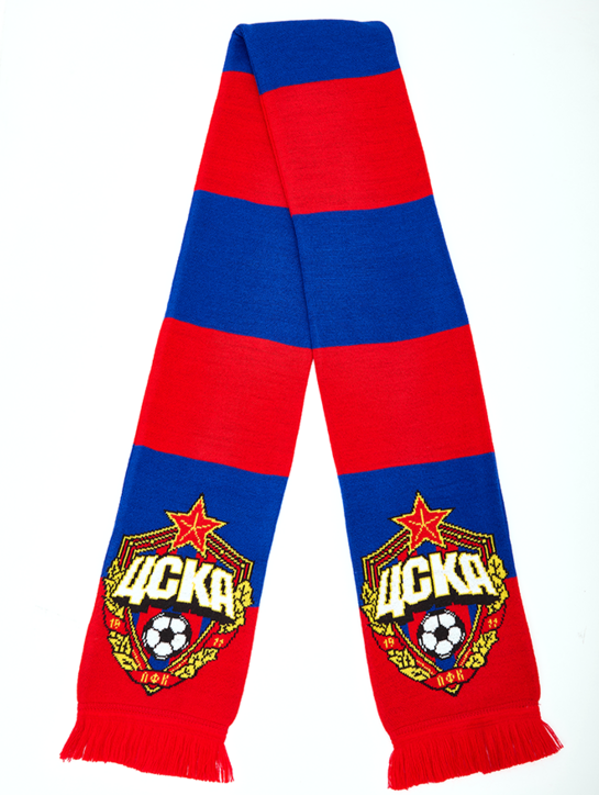 Шарф вязанный в клетку, 140х17см