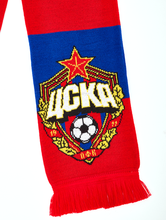 Шарф вязанный в клетку, 140х17см