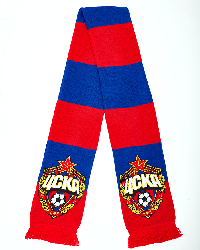 Шарф вязанный в клетку, 140х17см