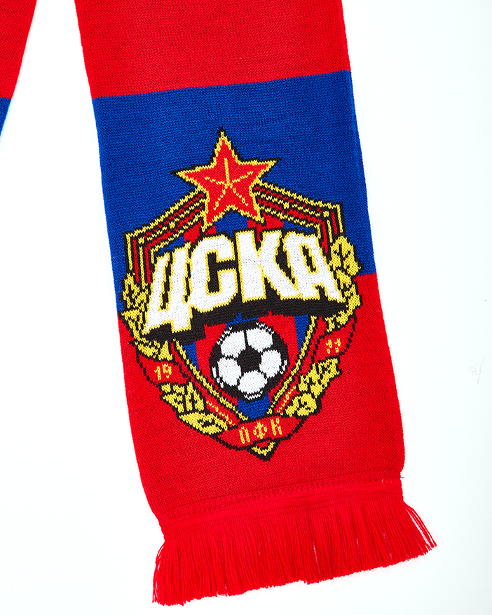 Шарф вязанный в клетку, 140х17см