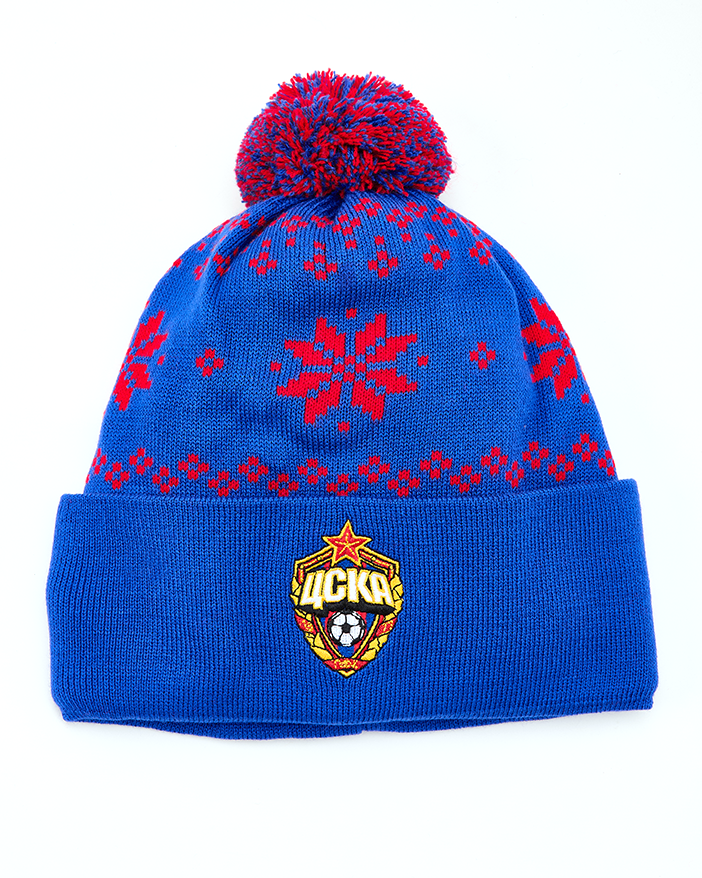 Шапка подростковая ПФК ЦСКА Снежинки