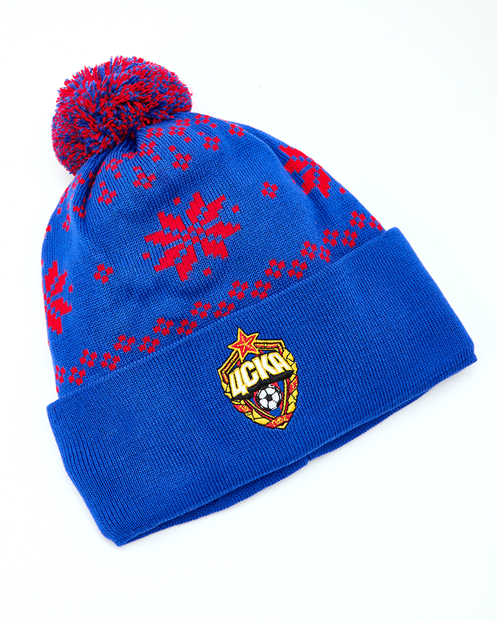 Шапка подростковая ПФК ЦСКА Снежинки