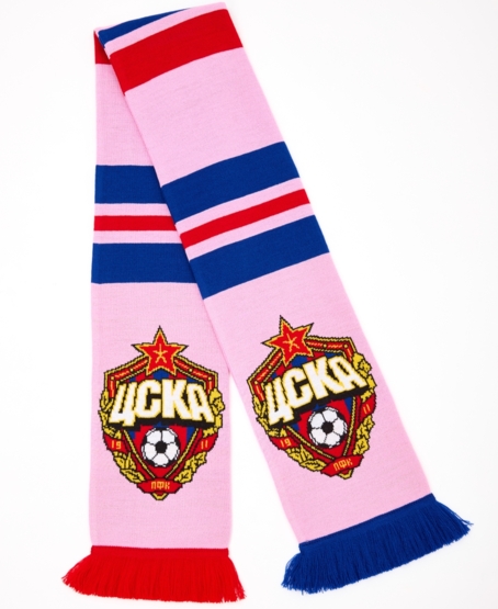 Шарф вязаный розовый