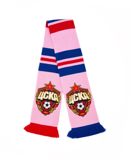 Шарф вязаный розовый