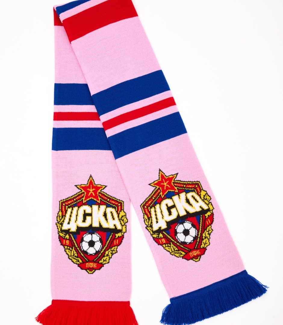 Шарф вязаный розовый