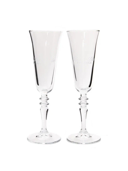 Набор бокалов для шампанского, КРАСНО-СИНИЙ