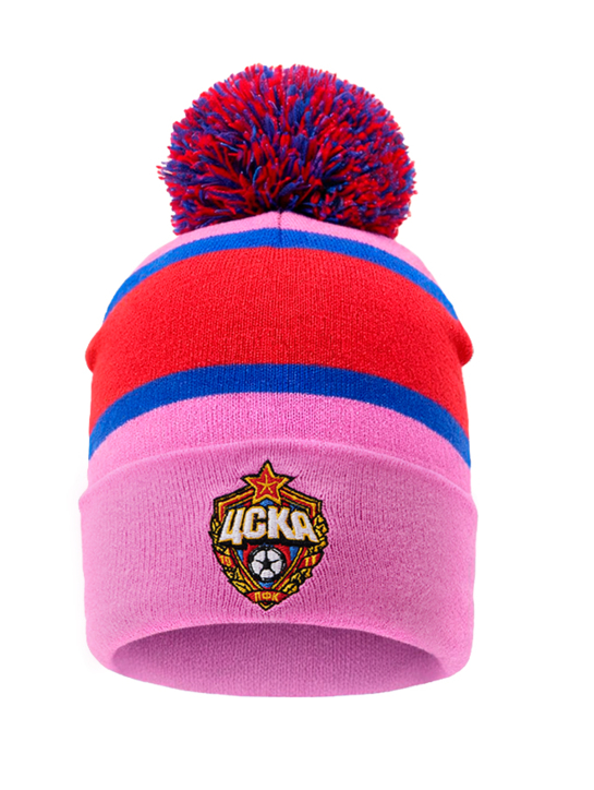 Шапка вязаная розовая