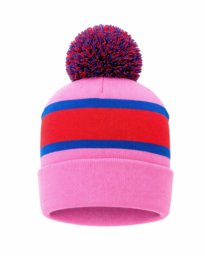 Шапка вязаная розовая