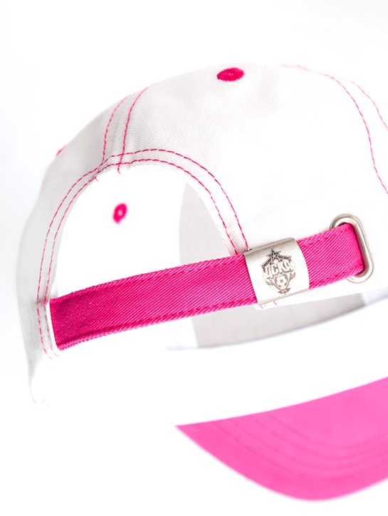 Бейсболка Эмблема, бело-розовая